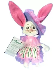 Annalee 6 in Easter Parade Girl Bunny Rabbit Doll Hat & Dress Poseable New Tag