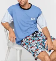 NEW PETER ALEXANDER MENS THOMAS THE TANK ENGINE TOP TEE SHORTS PJ SET L RRP$129