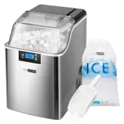 Nugget Ice Maker Countertop, Pebble Ice Maker Machine with 44Lbs/Day, Portable S