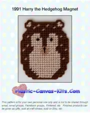 Harry the Hedgehog Magnet - Plastic Canvas Pattern or Kit