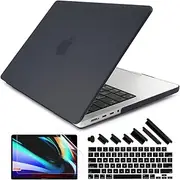 DONGKE for M4 MacBook Pro 16 inch Case 2024-2021 A3403 A3186 M3 A2991 M2 A2780 M1 A2485 Pro Max Chip with Touch ID, Plastic Hard Shell Case with Keyboard Cover & Screen Protector, Matte Black
