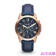 原廠美國 化石Fossil Grant 皮革計時錶—藍色 FS4835-居家百貨商城楊楊的店