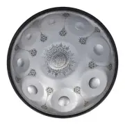 LOTUS HANDPANS - 9/10 Notes Stainless Steel Handpan - Silver Mandala