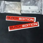 2x Red White Glossy BLACK EDITION Metal Front Grille Emblem Badge Turbo V6 Power (for: Porsche)