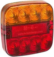 99 Series 12V Stop/Tail/Indicator Reflex Reflector Lamp with Chrome Bracket, 107 mm x 107 mm x 23 mm Size