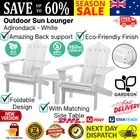 White Adirondack Cape Cod Outdoor Table Chairs Garden Beach Furniture Set White