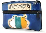 [BDM] Gran Canaria Canary Islands Flag Double Zip Wallet for Men and Women Talla Unica, Talla unica