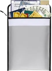 Labymos Feproof Document Bag 13.4 * 10.8in Feproof and Waterproof Money Bag Holder Durable Safe Storage Pouch with Zipper Closure for Cash File Documents Jewelry Passport Valuables