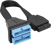 HOXIBSL USB 3.0 Header Splitter Extension Cable,Motherboard USB 3.0 Internal hub Splitter,19/20 Pin 1 to 2 Y Type Cable - DIY Products 5.8 in