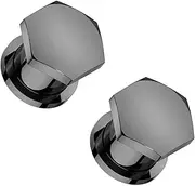 [Pierced Owl] 316L Stainless Steel Hexagon Shaped Single Flare Plugs with Metal Ring, Sold as a Pair