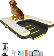 HEYLIFE Inflatable Dog Water Ramp Pool Ladder for Boats Docks Raft Swimming Pools Pet Stairs Floating Sports Platform Yellow 4ft x 3ft x 4in