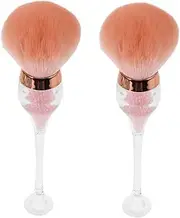 LIFKOME 2pcs Soft Bristle Nail Dust Brush for Manicure Cleanup Art Powder Remover Plastic Brush Cleaner