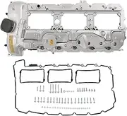 Engine Valve Cover with Gasket Bolts Kit & Oil Cap Replacement for BMW 335i 535i 2010-2017, 740i 740Li 2013-2015, X3 X5 X6 2011-2019 3.0L 11127570292, 11 12 7 570 292, 264-937 Upgraded Aluminum N55