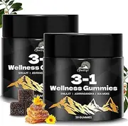 Shilajit Ashwagandha Gummies, 3 in 1 Gummies for Men, Shilajit Gummies for Men, Contains Shilajit, Sea Moss and Ashwagandha, Naturally Gluten-Free, Immune Support (2)