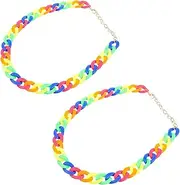 [GAROZATION] Adjustable Length Acrylic Necklace Macaroon Chain Decor Chain for Parties