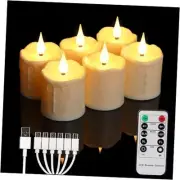 Rechargeable Flameless LED Votive Candles with Timer Remote - 2'' x 3''