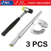 Rings Sizer Gauge Set with Jewelry Rubber Hammer Mallet Finger Size Measuring