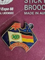 World Expo 88 Expo Germany Australia Flags Enamel Metal Badge