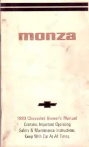 1980 Chevrolet Monza Owners Manual User Guide Reference Operator Book Fuses OEM
