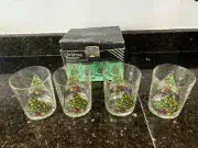 Jamestown China Christmas Treasure 4 Old-Fashioned Glasses
