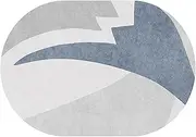 Oval Carpet, Grey Blue Modern Washable Home Bedroom Living Room Balcony Playroom Sofa Dining Non-Slip Decor Large Rug Wide 80cm 100cm 120cm 140cm(2.6ft×6.6ft/80×200cm)