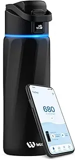 WATERH Boost Smart Water Bottle, 24oz BPA-Free Stainless Steel Vacuum Insulated Wide Mouth Water Tracker Bottle with APP, Ideal for Everyday Use, Gym/Fitness, Travel, Office