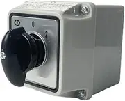 UMCNVV LW26-25/2M Changeover Cam 3 Position Rotary Switch 25A 2 Poles with Waterproof Enclosure Box Electric Motor Reversing(Customize)