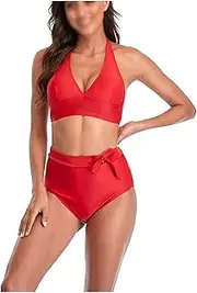 Padded Push Up Bikini Set Swimsuit for Women Bow Sexy High Waist Solid Bandeau Female Bathing Suit Summer Biquini