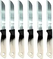 vienberg Solingen Table Knife, Pack of 6, Made in Germany, Stainless Steel Vegetable Knife, Utility Knife, All-Purpose Cutter, Serrated Edge, Fruit Knife, Kitchen Knife (Black)