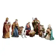 Nativity Set 9pc Kings Animals 5 inch Resin Michael Adams Gift Boxed Beautiful