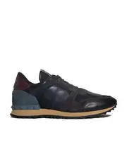 Valentino Garavani Rockstud Camouflage Rockrunner Sneakers 39 Black