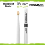 Promark Rebound 5A Painted Hickory Drumsticks, White Drum Sticks- RBH565AW-WHITE