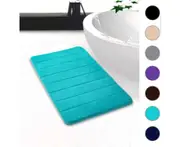 Bathroom Bath Rug Absorbent Non-Slip Bath Mat Washable Bath Mat-40x160cm(Peacock Green)