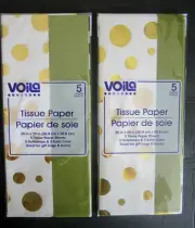 VOILA GOLD SHINY CIRCLES GIFT WRAP TISSUE PAPER 10 SHEETS 20" x 20" BRAND NEW!