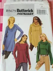 Butterick Pattern B5679 Modest Knit Tops Neck Variations Sizes L XL XXL UNCUT