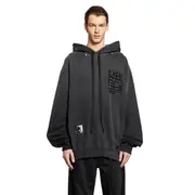 [ANN DEMEULEMEESTER] Ollie High-Comfort Hoodie With Printed Patches Black