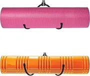 Yoga Mat Storage Foam Rollers Rack Rolled Bath Towels Holder Shelf - Solid Quality Wall Mountable for Bathroom Yoga room Yoga Massage Muscle Roller Exercise Mat, Adjustable Size,Up to 20Lbs - （2 Pack）