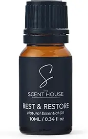 The Scent House Rest & Restore Essential Oil Blend- 10ml | Natural Aromatherapy Oils/Diffuser Oil for Restful Sleep & Calm.100% Pure Natural Essential Oils.No Artificial Fragrances/Harmful Chemicals