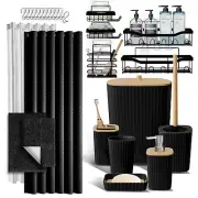 27PC Bathroom Accessory Set w/ Shower Caddies Bath & Rugs, Complete Bathroom Set