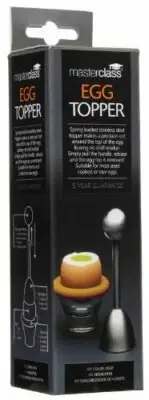 MasterClass Kitchen Craft Egg Topper, Stainless Steel, Silver, 9 x 12 x 16 cm