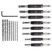 16X Self Centering Drill Bit Kits 5/64" - 1/4" Door Hinge Drill Bits Tool DIY