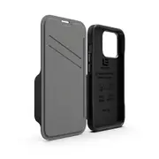 EFM Monaco Leather Wallet Case Armour with D3O 5G Signal PlusFor iPhone 13 Pro (6.1" Pro) - Black/Space Grey
