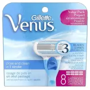 Gillette Venus Value Pack Women's Disposable Razor Refills Cartridges 8 Count
