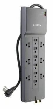 Space Saving 12 Outlet Power Strip Surge Protector with 8 Foot Cord