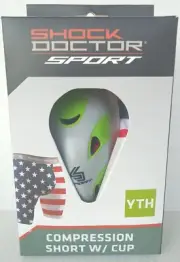 Shock Doctor Sport Youth American Flag Compression Short wCup Size 22"-27" NIP