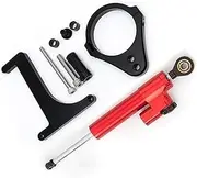 ZUXIM for Inokim, OX Sub13 Stabilizer Electric Scooter Steering Damper Mounting Kit Bracket SetAccessories Electric Scooters Damper Kit(Black Damper n Bracket D4)