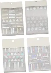 WRITWAA 8 Sets Nail Art Stickers Xmas Decorative Nail Decals Snowflake Sweater for DIY