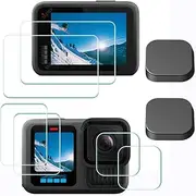 Screen Protector for GoPro Hero 13 Hero13 Black + lens protector+Lens cap Cover [6+2 Pack], ULBTER 9H Hardness Tempered Glass,Anti-Scrach Anti-Bubble