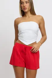 Red Shorts Elasticated Waist - Size 16XL, Women's Shorts