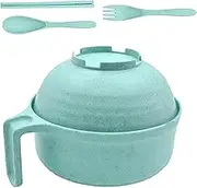 Générique Microwave Ramen Cooker, Ramen Noodle Bowl with Chopsticks Spoon, PP Dishwasher-Safe Pasta Cooker, Quick Instant Cooking for College Dorm Room, Kitchen, 6.89x4.33 inches